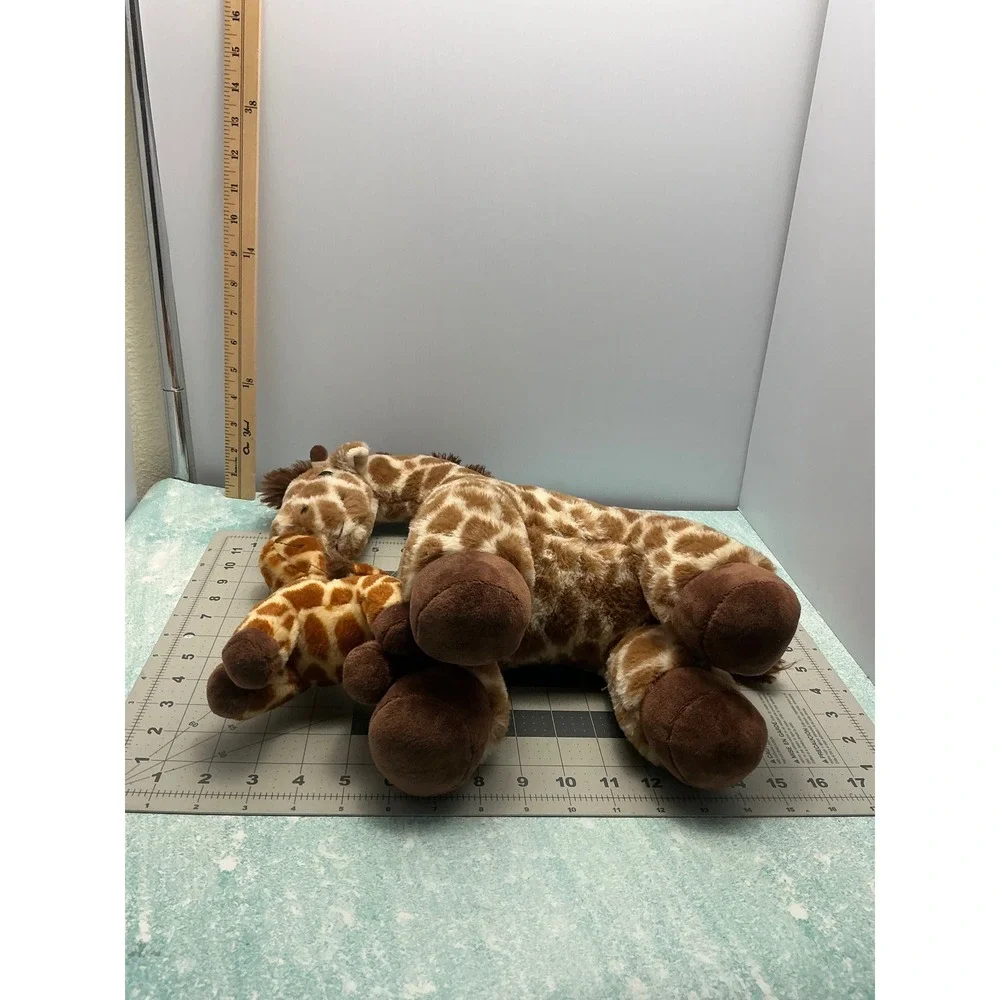 Plush Giraffe‎ Mother and Baby Attached Stuffed Animal Safari Nursery Decor 13in